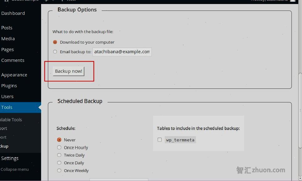 wp-db-backup_settings