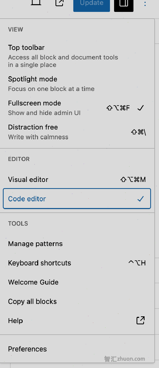 Sidebar to change setting to code editor 