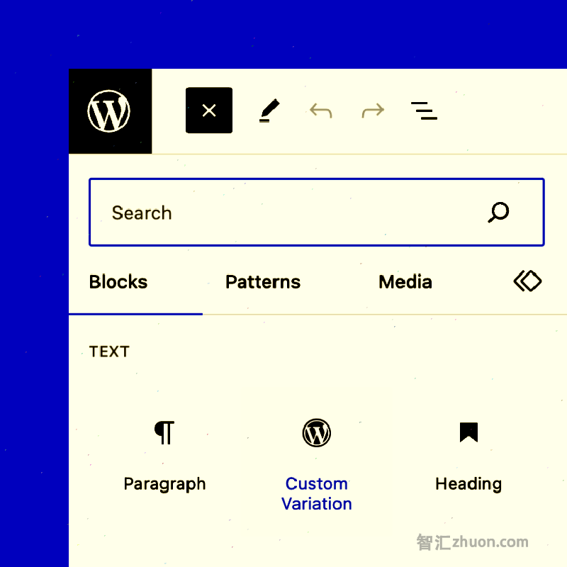 A block variation with a Dashicon for a custom icon.