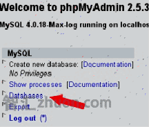 phpMyAdmin MySQL Databases