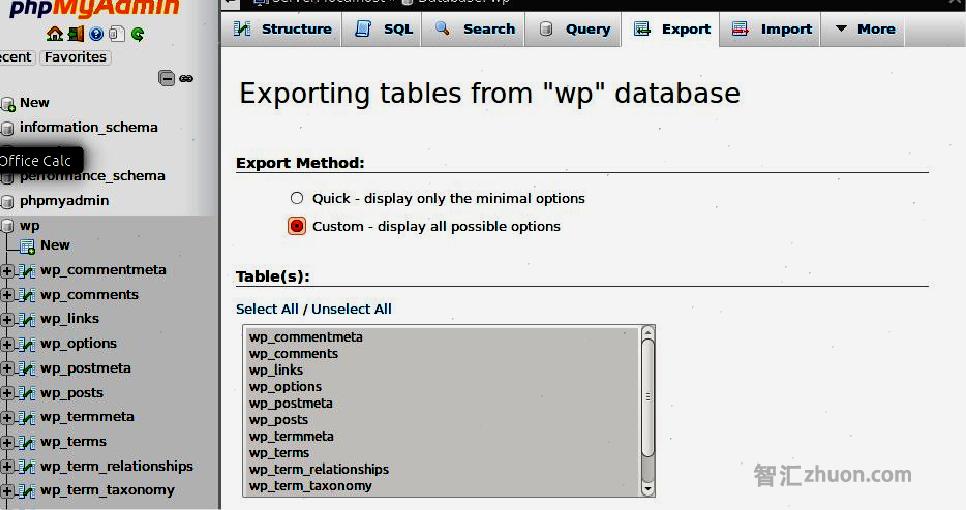 phpmyadmin_custom_export